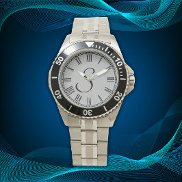 Minimaal enkelvoudig Initiaal Monogram Romeinse ci Horloge