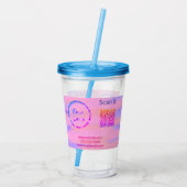Minimaal enkelvoudig q r code add logo san code na acryl drinkbeker (Achterkant)