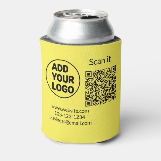 Minimaal enkelvoudig q r code add logo san code na blikjeskoeler (Blikje Achterkant)