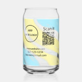 Minimaal enkelvoudig q r code add logo san code na blikvorm glas (Achterkant)
