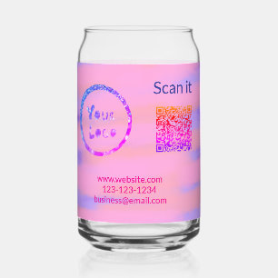 Minimaal enkelvoudig q r code add logo san code na blikvorm glas