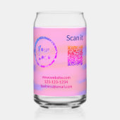 Minimaal enkelvoudig q r code add logo san code na blikvorm glas (Achterkant)
