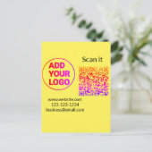 Minimaal enkelvoudig q r code add logo san code na briefkaart (Staand voorkant)