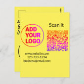 Minimaal enkelvoudig q r code add logo san code na briefkaart (Voorkant / Achterkant)