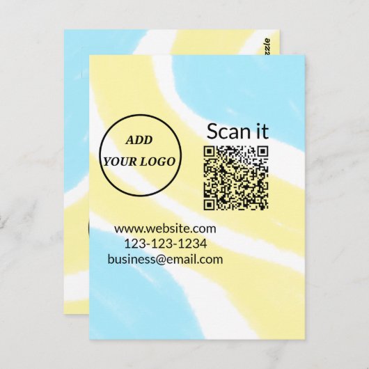 Minimaal enkelvoudig q r code add logo san code na briefkaart (Voorkant / Achterkant)