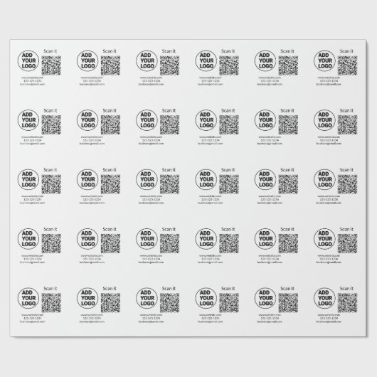 Minimaal enkelvoudig q r code add logo san code na cadeaupapier (Vlak)