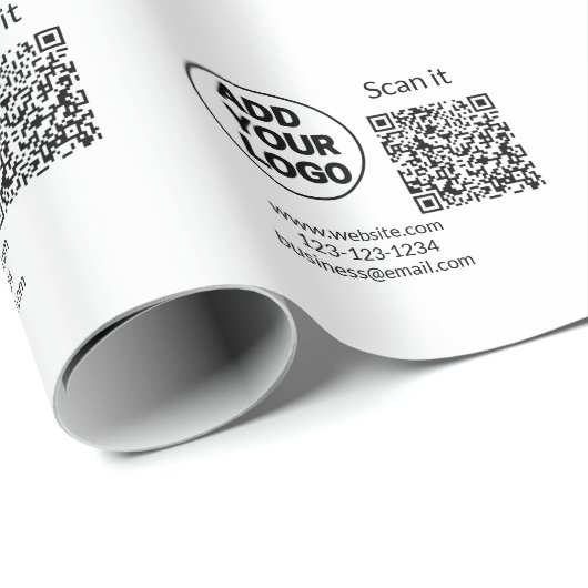 Minimaal enkelvoudig q r code add logo san code na cadeaupapier (Rol Hoek)