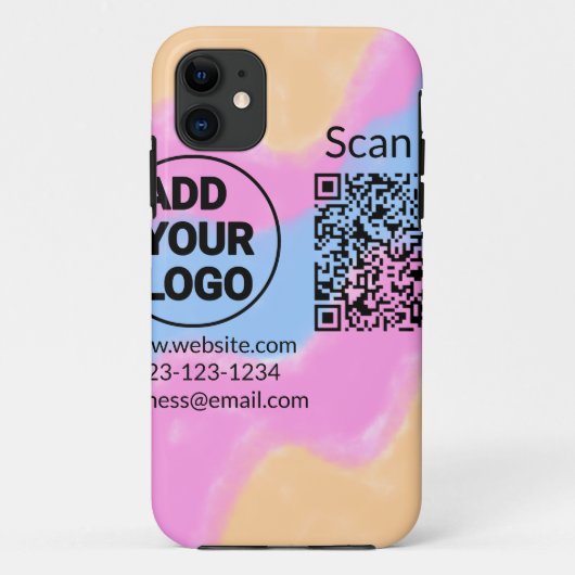 Minimaal enkelvoudig q r code add logo san code na Case-Mate iPhone case (Achterkant)