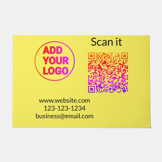 Minimaal enkelvoudig q r code add logo san code na deurmat (Voorkant)