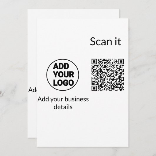 Minimaal enkelvoudig q r code add logo san code na feestdagenkaart (Voorkant / Achterkant)