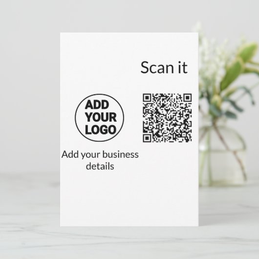Minimaal enkelvoudig q r code add logo san code na feestdagenkaart (Staand voorkant)