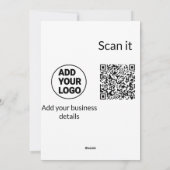 Minimaal enkelvoudig q r code add logo san code na feestdagenkaart (Achterkant)