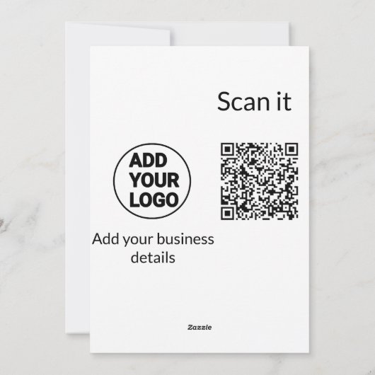 Minimaal enkelvoudig q r code add logo san code na feestdagenkaart (Achterkant)