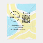 Minimaal enkelvoudig q r code add logo san code na fleece deken (Voorkant)