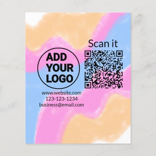 Minimaal enkelvoudig q r code add logo san code na flyer (Achterkant)