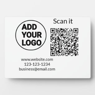 Minimaal enkelvoudig q r code add logo san code na fotoplaat