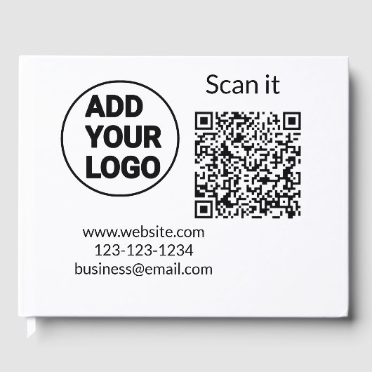 Minimaal enkelvoudig q r code add logo san code na gastenboek (Voorkant)