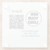 Minimaal enkelvoudig q r code add logo san code na glazen onderzetter (Achterkant)