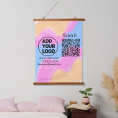 Minimaal enkelvoudig q r code add logo san code na hangend wandkleed (Slaapkamer)