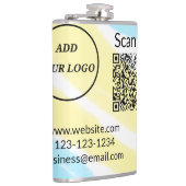 Minimaal enkelvoudig q r code add logo san code na heupfles (Rechts)