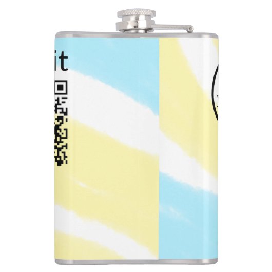 Minimaal enkelvoudig q r code add logo san code na heupfles (Achterkant)