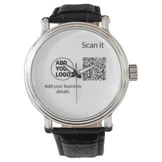Minimaal enkelvoudig q r code add logo san code na horloge