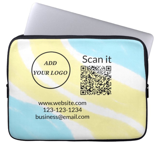 Minimaal enkelvoudig q r code add logo san code na laptop sleeve (Voorkant)