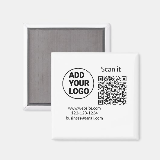 Minimaal enkelvoudig q r code add logo san code na magneet (Voorkant / Achterkant)