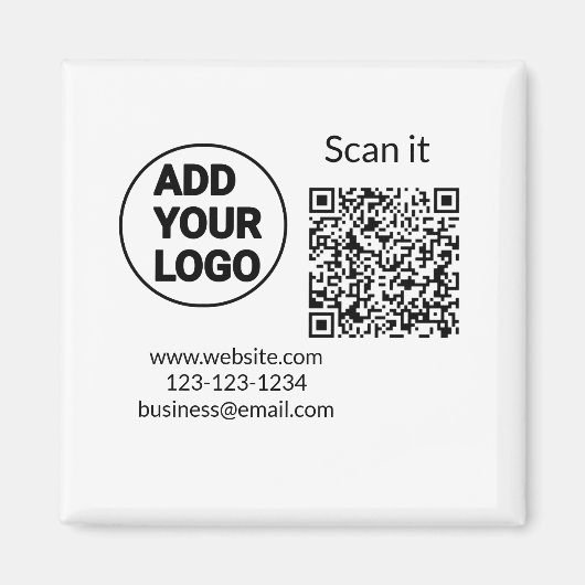 Minimaal enkelvoudig q r code add logo san code na magneet (Voorkant)
