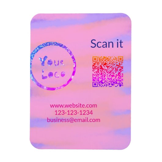 Minimaal enkelvoudig q r code add logo san code na magneet (Verticaal)