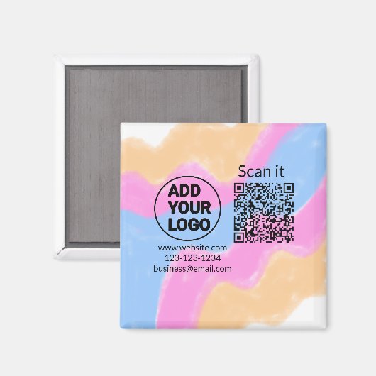 Minimaal enkelvoudig q r code add logo san code na magneet (Voorkant / Achterkant)