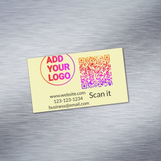 Minimaal enkelvoudig q r code add logo san code na magnetisch visitekaartje (Voorbeeld)