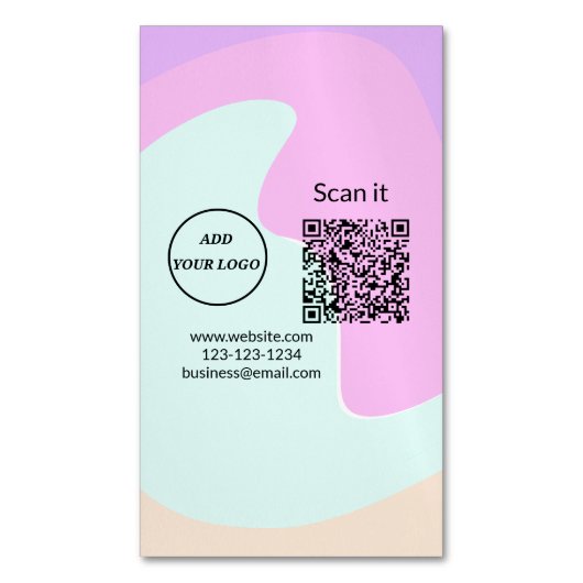Minimaal enkelvoudig q r code add logo san code na magnetisch visitekaartje (Voorkant Verticaal)