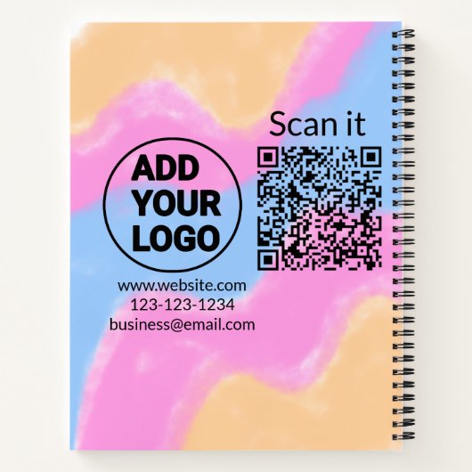 Minimaal enkelvoudig q r code add logo san code na notitieboek (Achterkant)