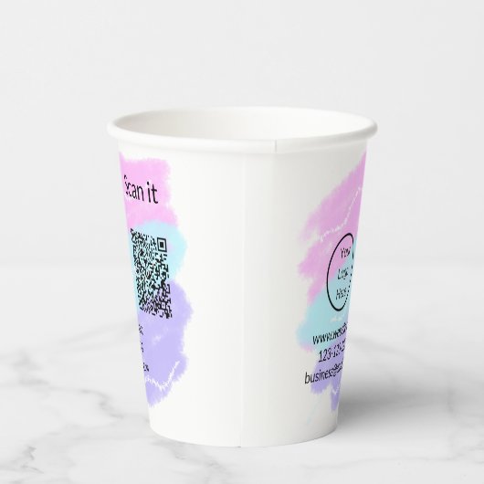 Minimaal enkelvoudig q r code add logo san code na papieren bekers (Rechts)