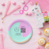 Minimaal enkelvoudig q r code add logo san code na papieren bordje (Feest)