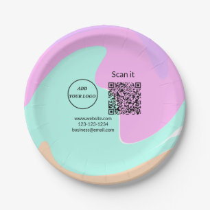 Minimaal enkelvoudig q r code add logo san code na papieren bordje