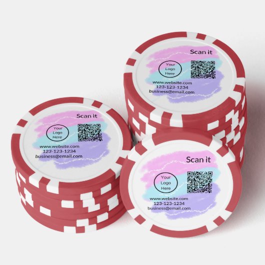 Minimaal enkelvoudig q r code add logo san code na poker chips (Opstapeling)