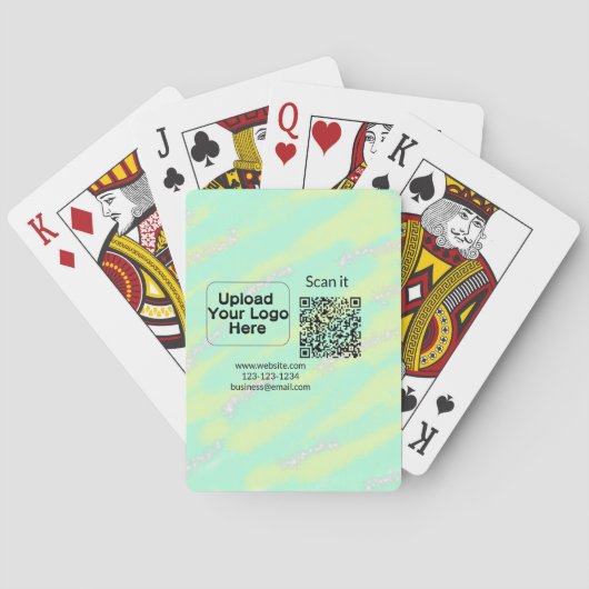 Minimaal enkelvoudig q r code add logo san code na pokerkaarten (Achterkant)
