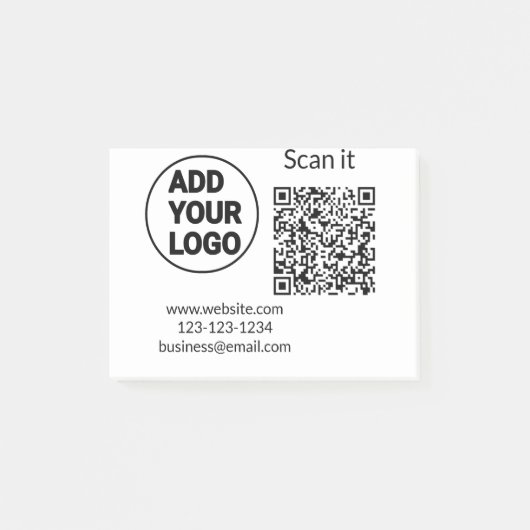 Minimaal enkelvoudig q r code add logo san code na post-it® notes (Voorkant)