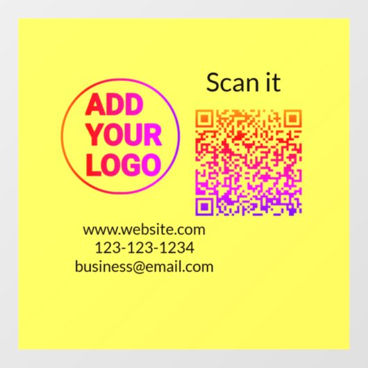Minimaal enkelvoudig q r code add logo san code na raamsticker (Vel)