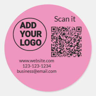 Minimaal enkelvoudig q r code add logo san code na ronde sticker