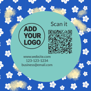 Minimaal enkelvoudig q r code add logo san code na ronde sticker