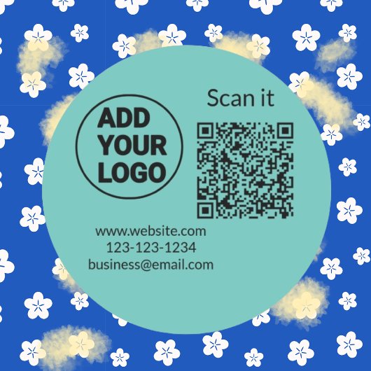 Minimaal enkelvoudig q r code add logo san code na ronde sticker