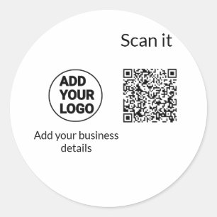 Minimaal enkelvoudig q r code add logo san code na ronde sticker