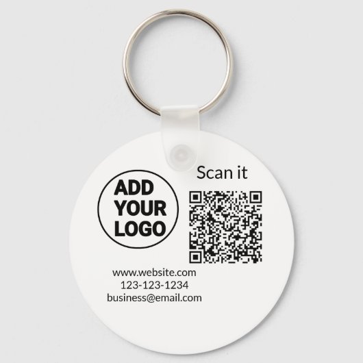 Minimaal enkelvoudig q r code add logo san code na sleutelhanger (Voorkant)