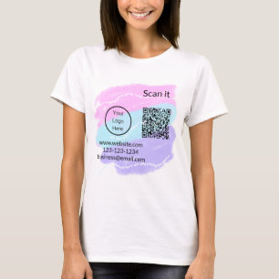 Minimaal enkelvoudig q r code add logo san code na t-shirt