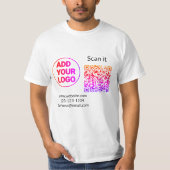 Minimaal enkelvoudig q r code add logo san code na t-shirt (Voorkant)