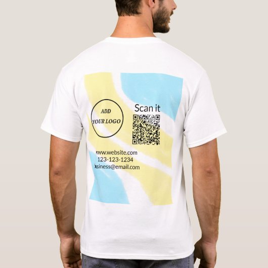 Minimaal enkelvoudig q r code add logo san code na t-shirt (Achterkant)