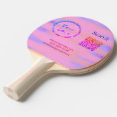 Minimaal enkelvoudig q r code add logo san code na tafeltennisbatje (Voorkant Gekanteld)